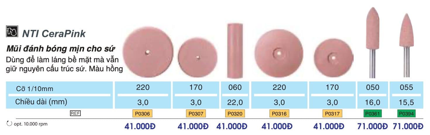 Mũi silicone đánh bóng sứ - NTI