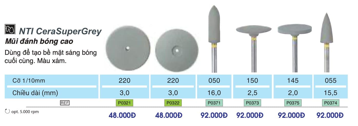Mũi silicone đánh bóng sứ - NTI