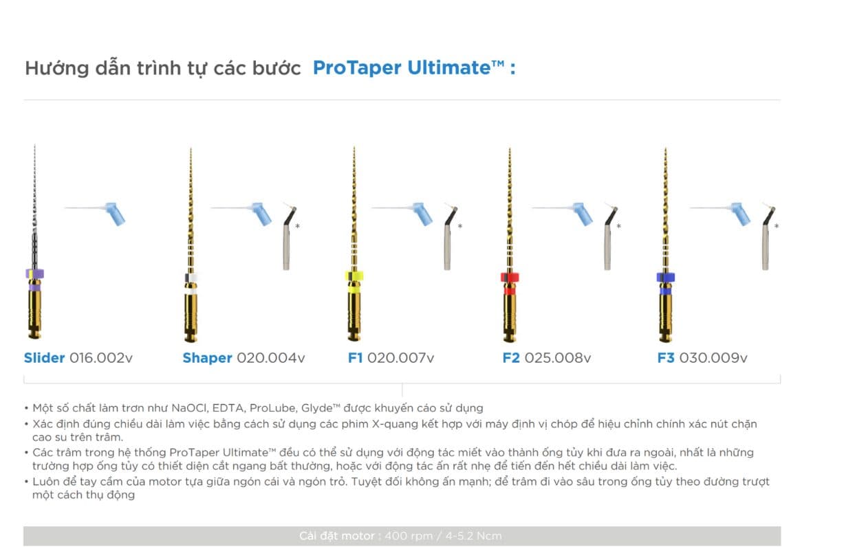 Trâm Máy Protaper Ultimate Endodontic Files | Dentsply Mỹ - Finisher F3 - 3 trâm / 21mm