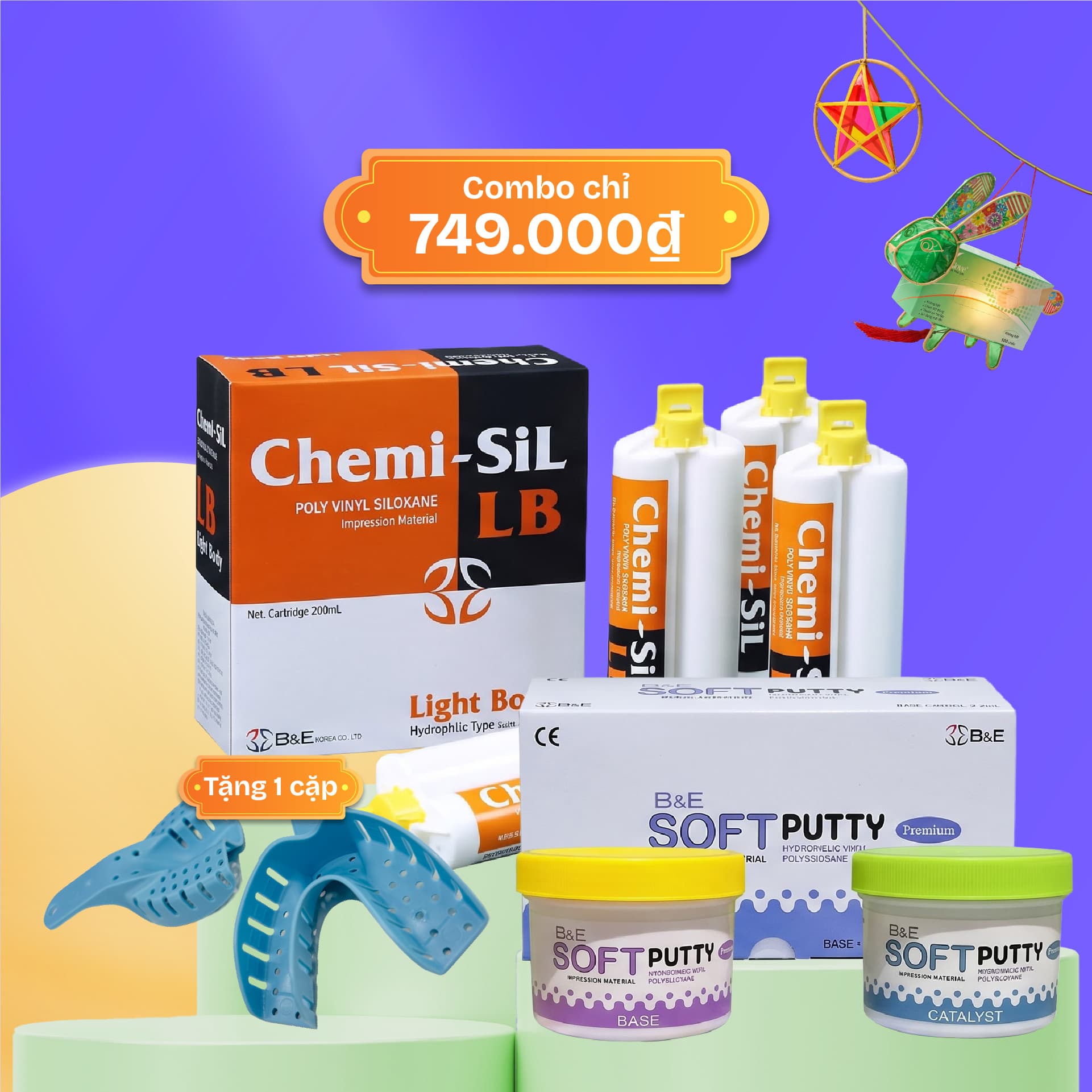 Combo Cao Su Lấy Dấu Chemisil LB & Soft Putty | B&E Hàn Quốc