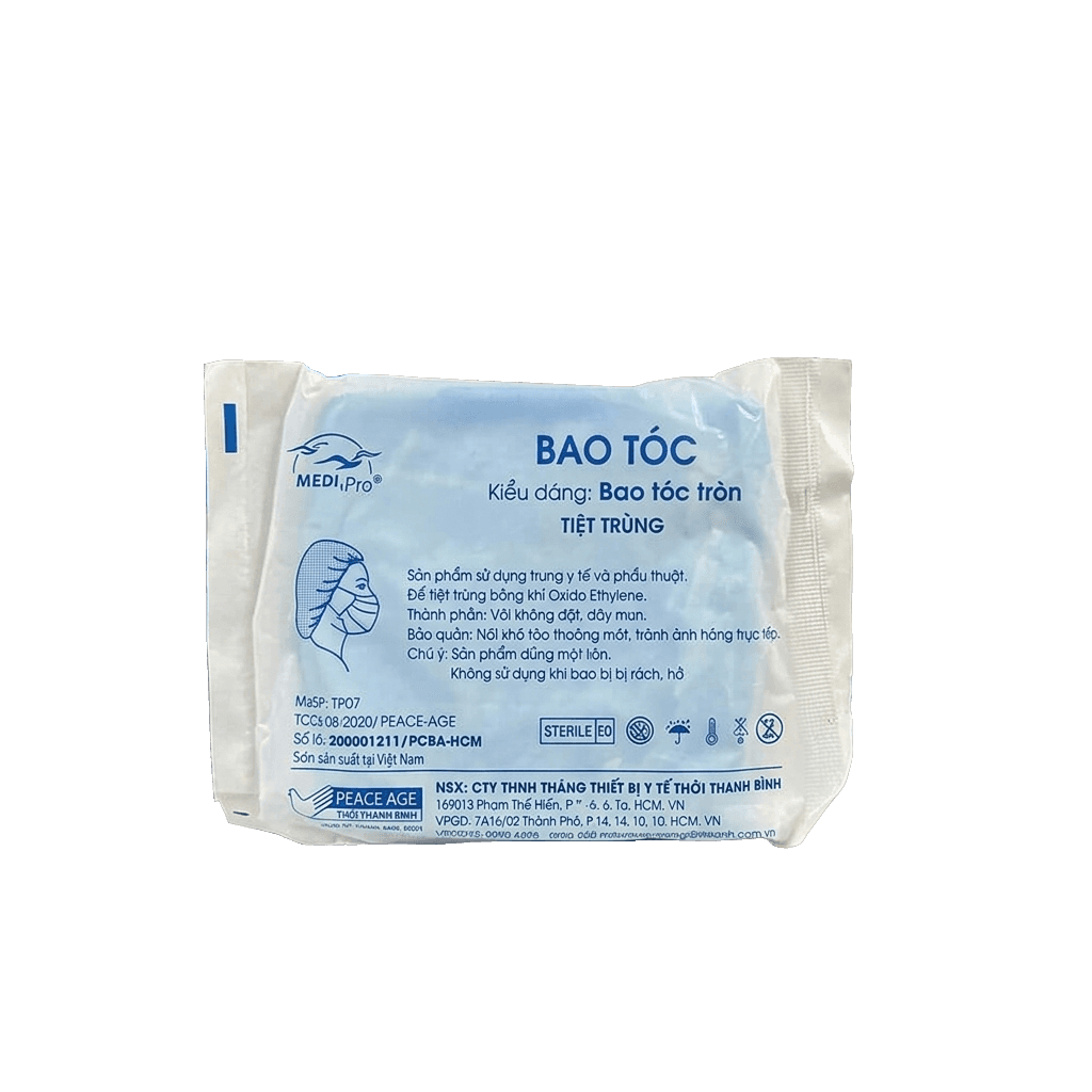 Bao tóc nữ tròn tiệt trùng phẫu thuật MediPro (Gói 100 cái) | Thời Thanh Bình Việt Nam
