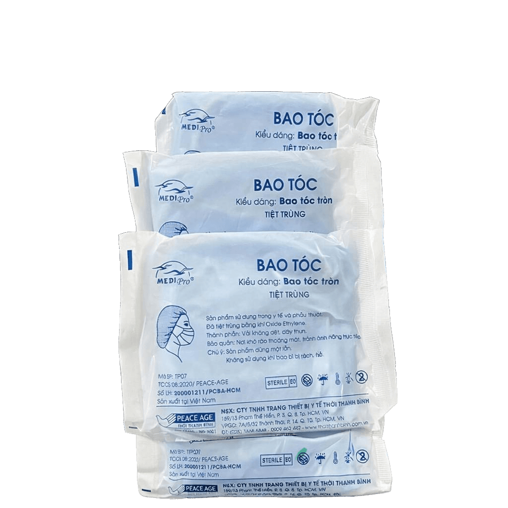 Bao tóc nữ tròn tiệt trùng phẫu thuật MediPro (Gói 100 cái) | Thời Thanh Bình Việt Nam