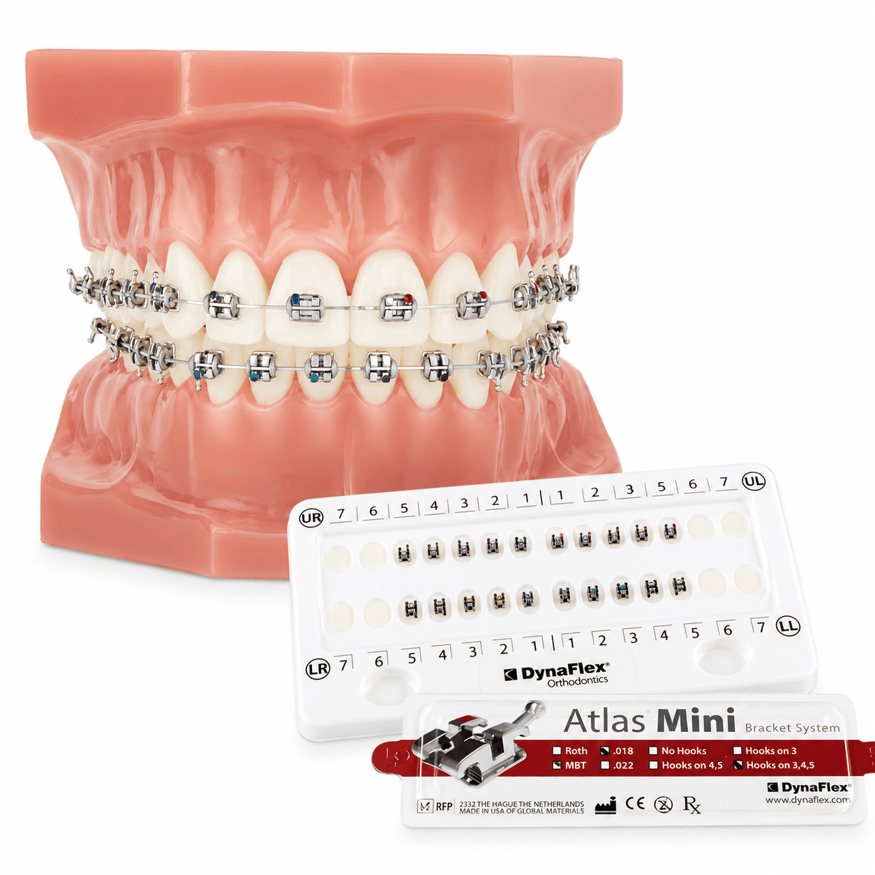Bộ mắc cài kim loại chỉnh nha Atlas Mini Hooks 345 - Dynaflex