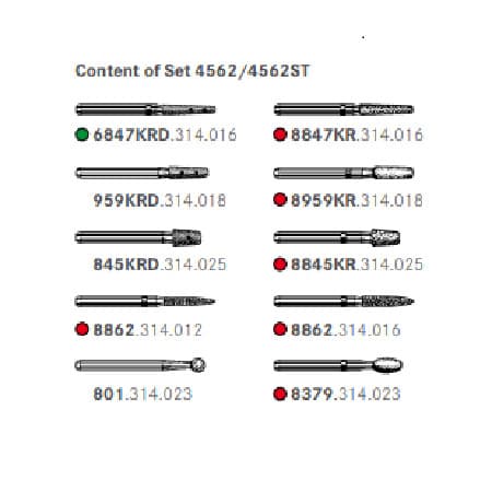 Bộ Mũi Mài Sứ Inlay 4562 | Komet Đức