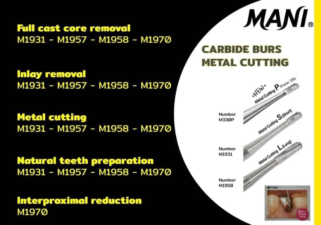 Mũi cắt cầu mão Mani Carbide Burs | Mani Nhật Bản - M1957