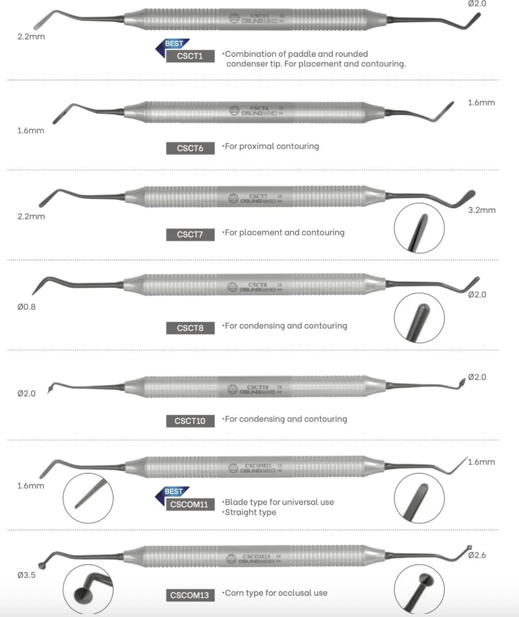 Cây dụng cụ trám composite 2 đầu Osung | Osung Hàn Quốc