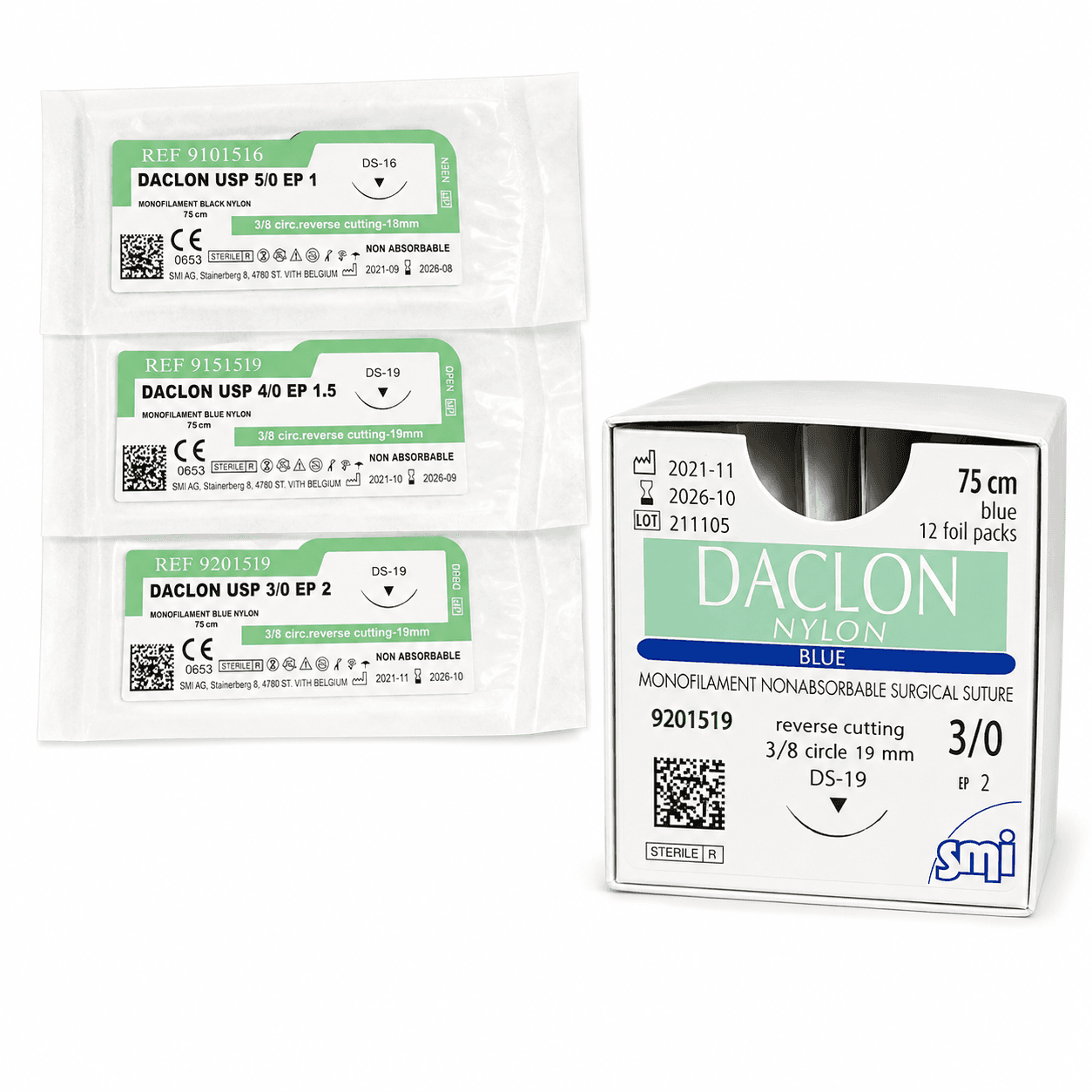 Chỉ khâu nylon không tiêu Polymide - Daclon Nylon - SMI