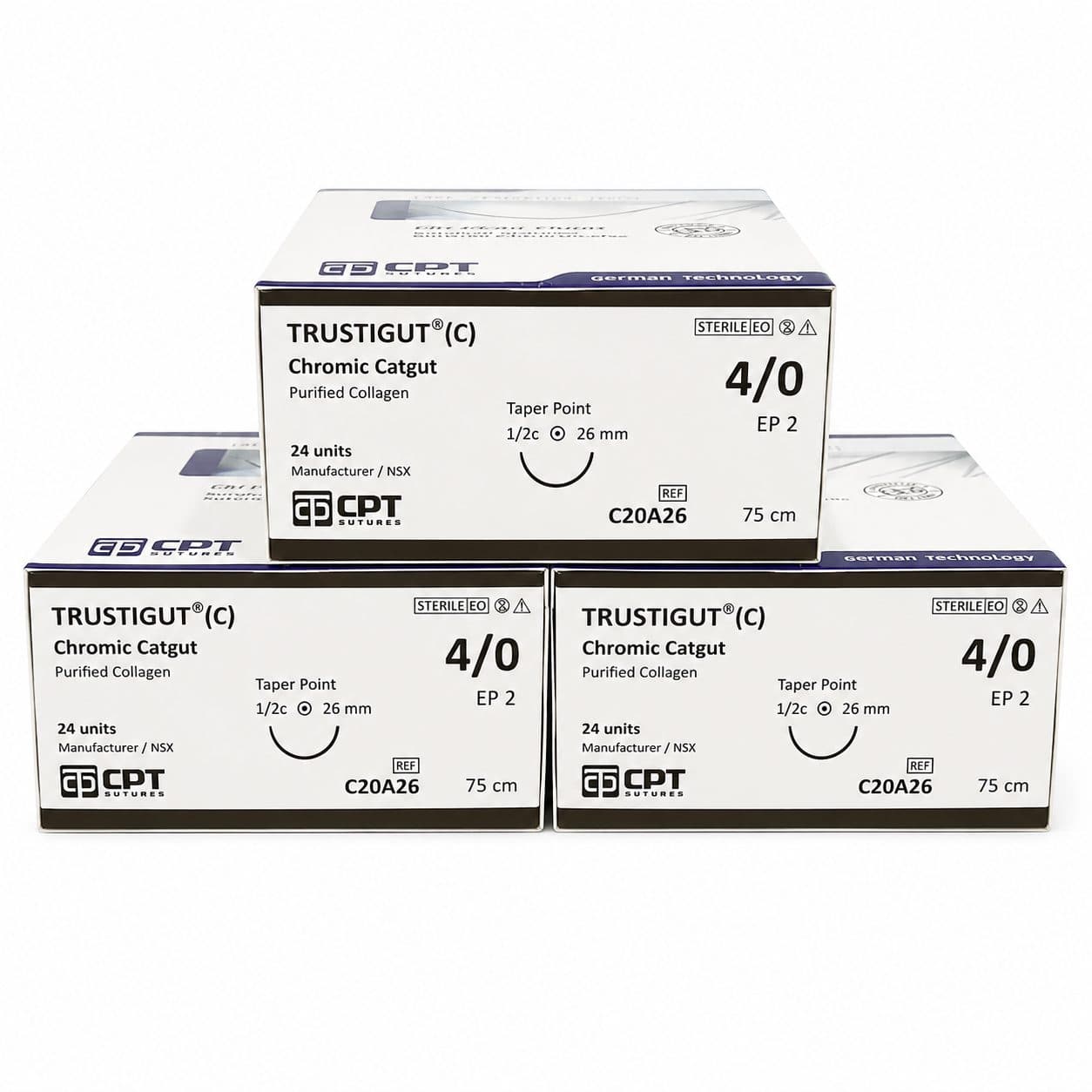 Chỉ khâu phẫu thuật tự tiêu CPT Trustigut Chromic Catgut