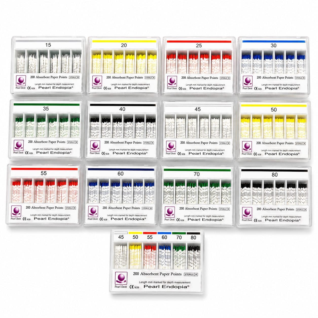 Côn giấy nội nha có vạch chia Paper Points Pearl Dent