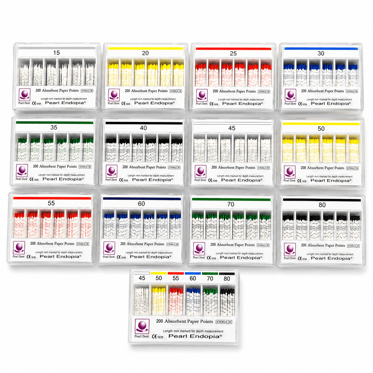 Côn giấy nội nha có vạch chia Paper Points Pearl Dent