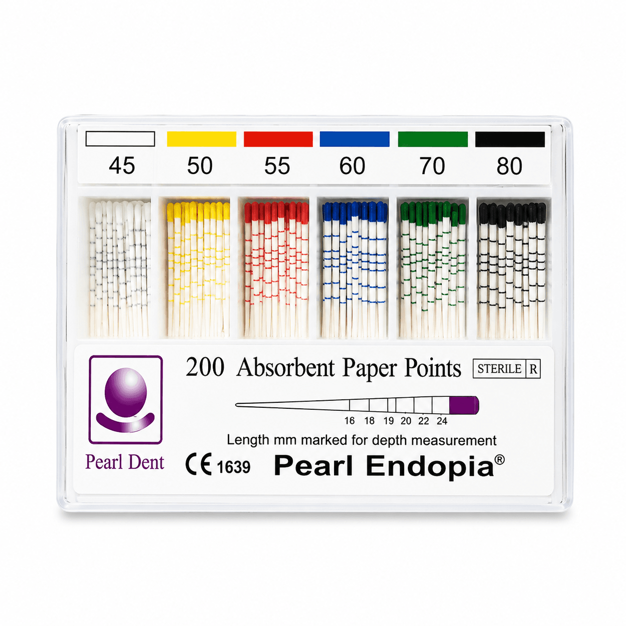 Côn giấy nội nha có vạch chia Paper Points Pearl Dent