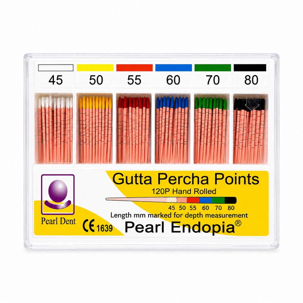 Côn gutta nội nha Percha Points có vạch chia Pearl Dent