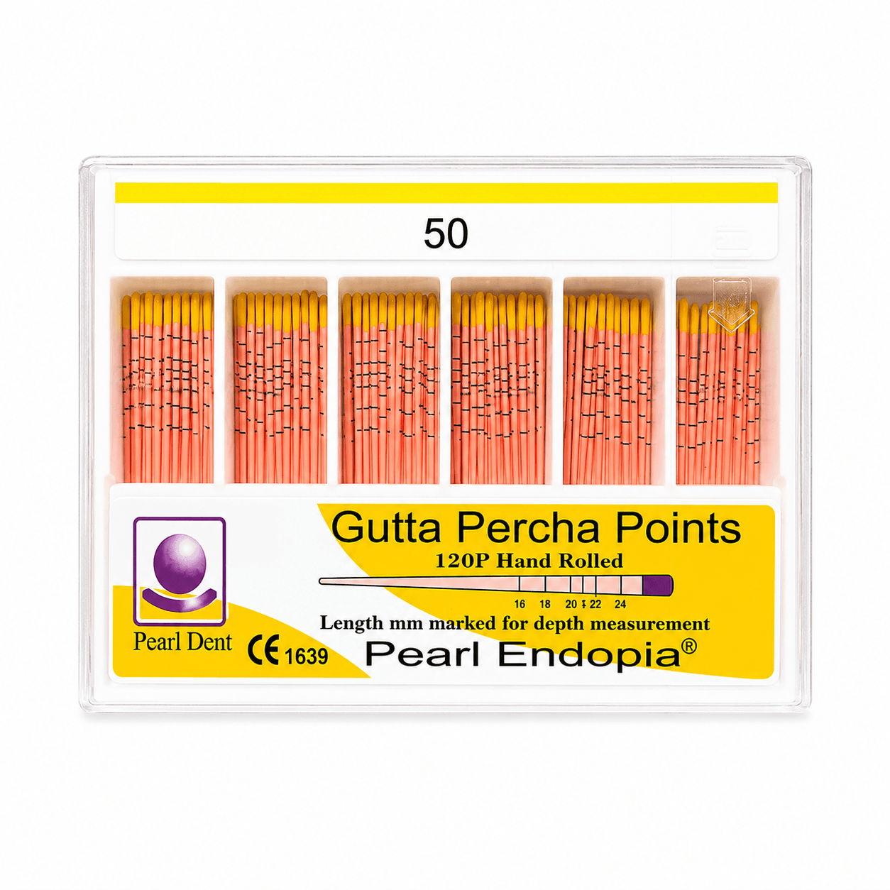 Côn gutta nội nha Percha Points có vạch chia Pearl Dent
