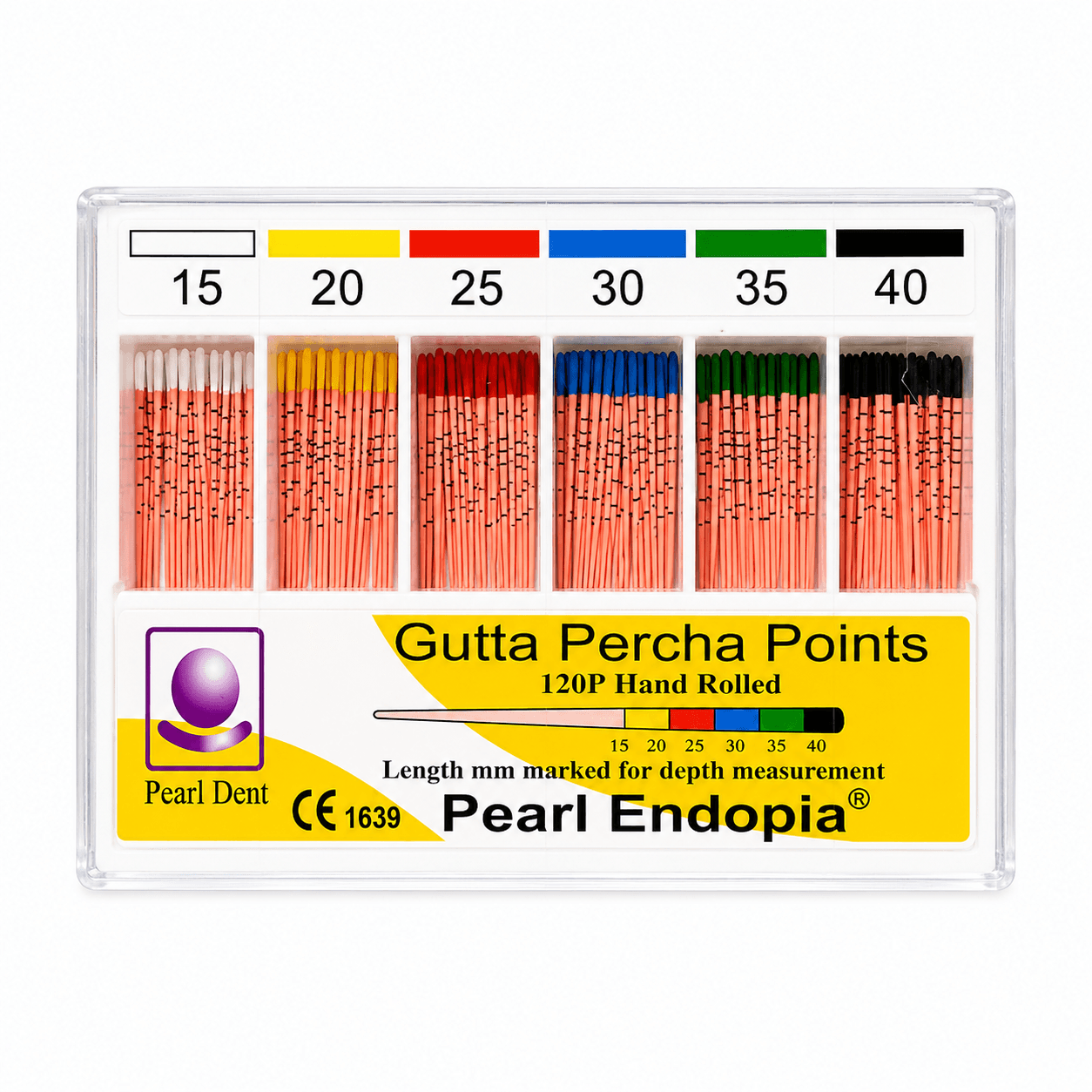 Côn gutta nội nha Percha Points có vạch chia Pearl Dent