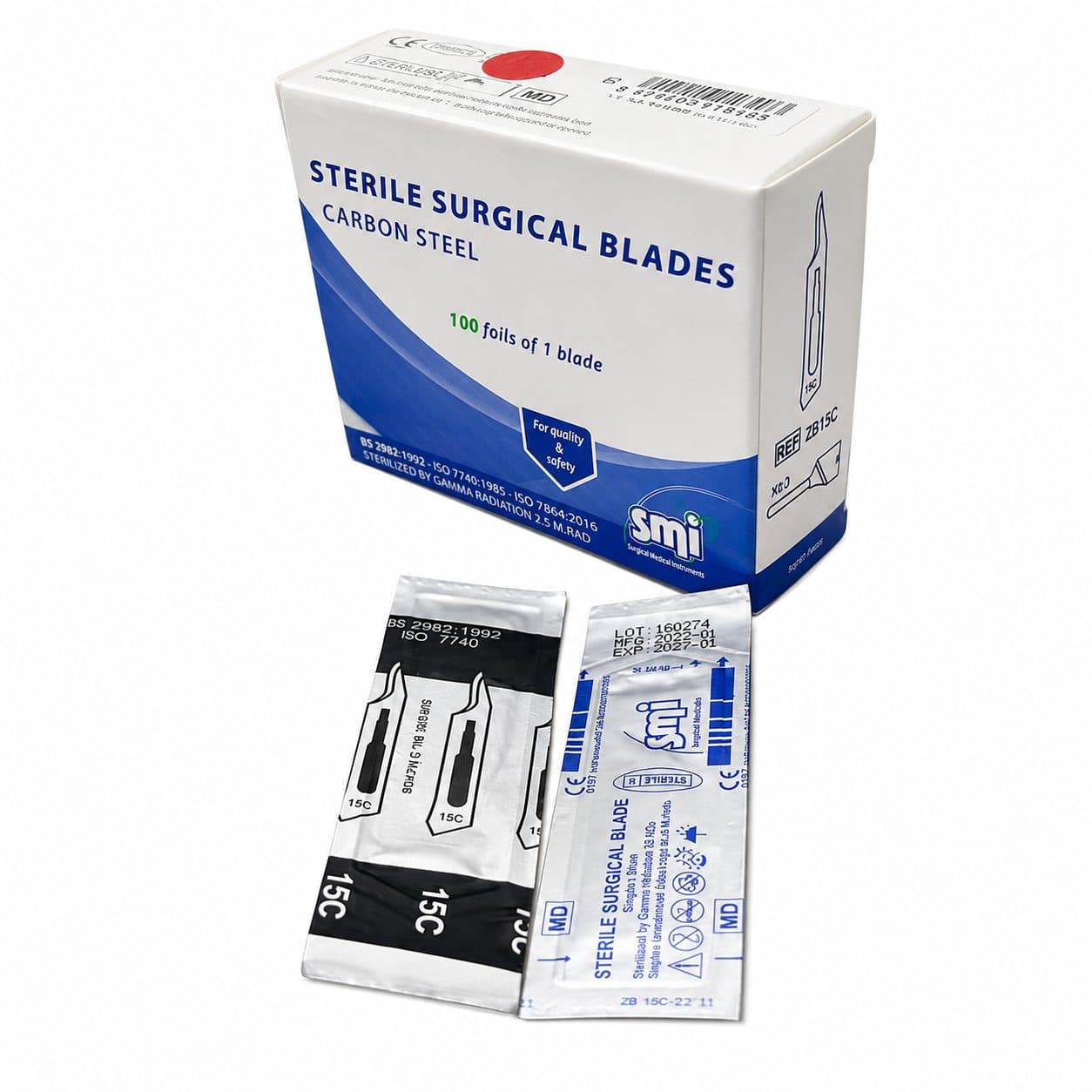 Dao mổ phẫu thuật 15C SMI Bỉ - Gói 100 cái / 15