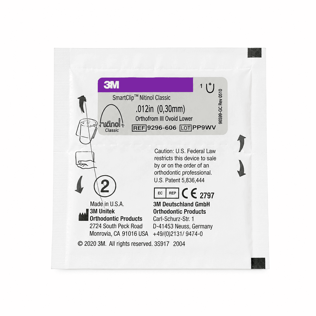 Dây cung chỉnh nha 3M Smartclip CL 012 hai hàm Nitinol Classic