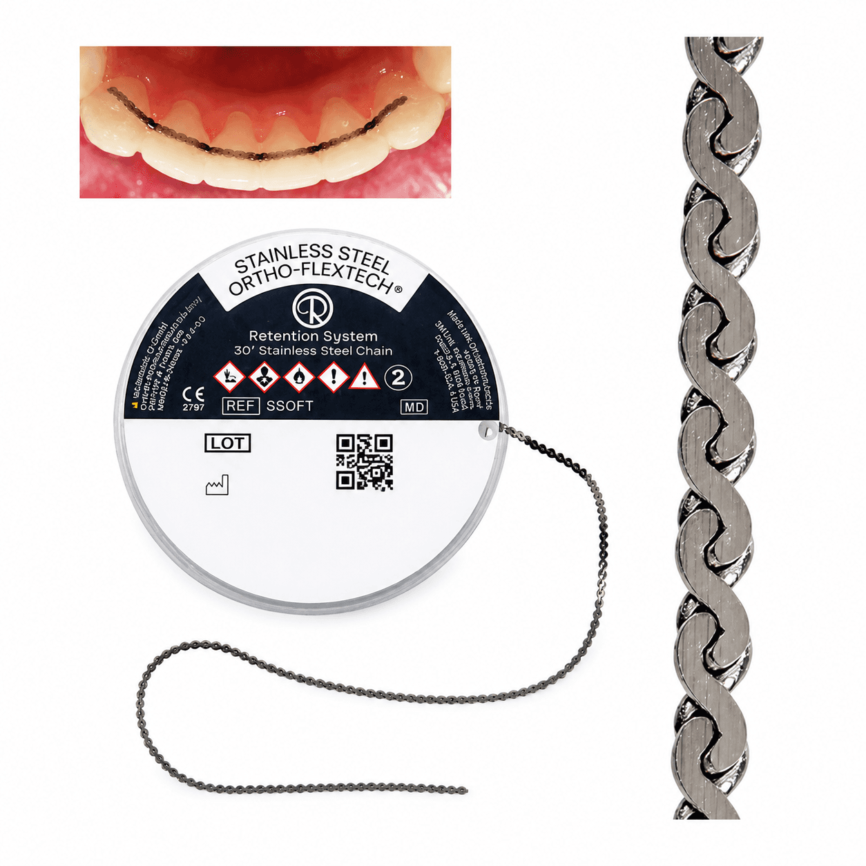 Dây cung duy trì mặt lưỡi Stainless Steel Ortho FlexTech Reliance