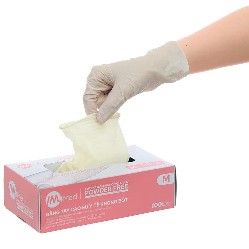 Găng tay cao su y tế Latex không bột 4.8G | I-Med Thái Lan