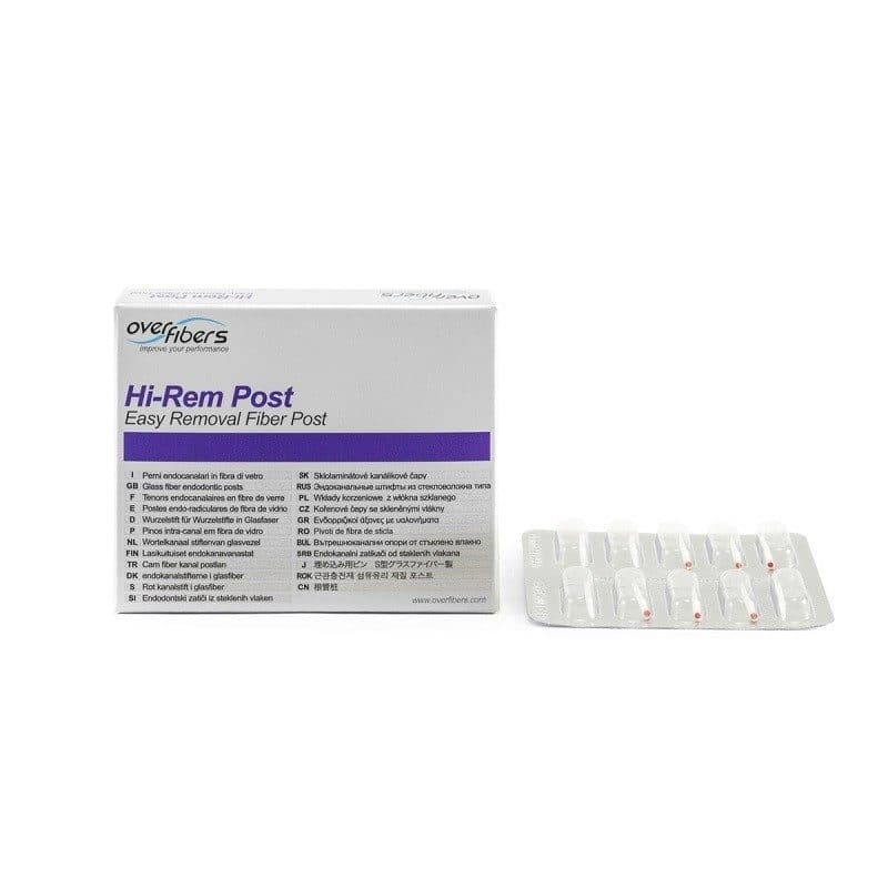 Chốt sợi thuỷ tinh Hi-Rem Post | OverFibers Ý - Hộp 10 chốt / #0