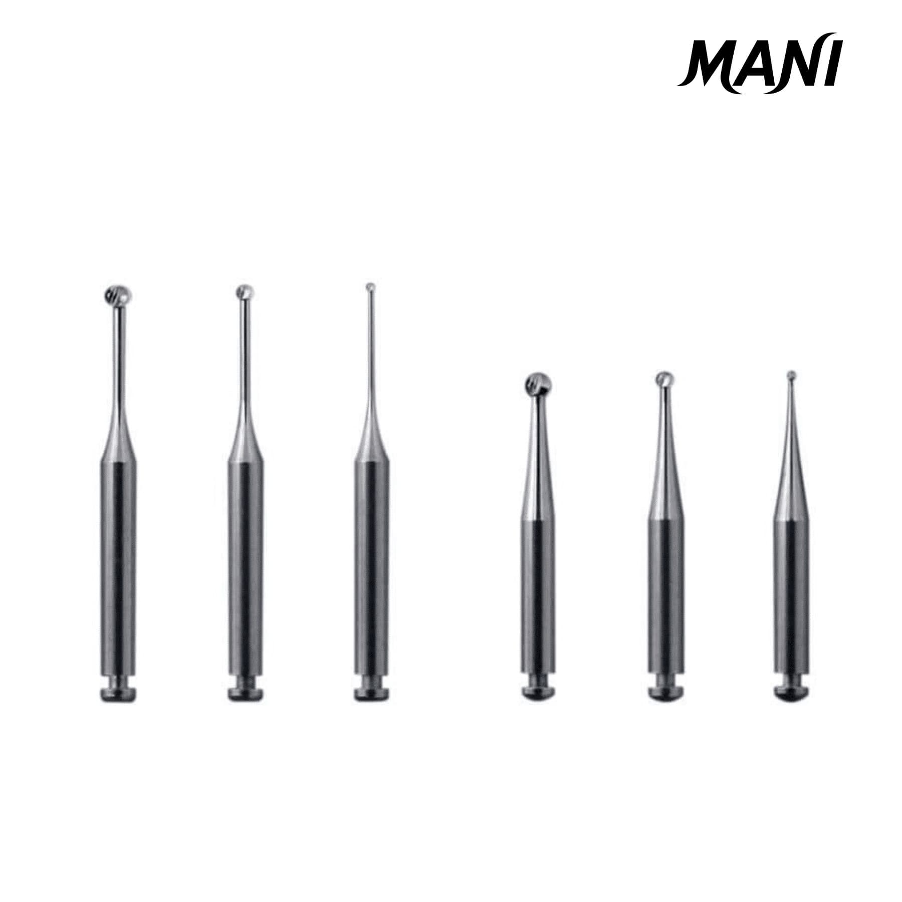 Mũi nạo ngà Mi Stainless Burs Hộp 6 cây Mani Nhật Bản