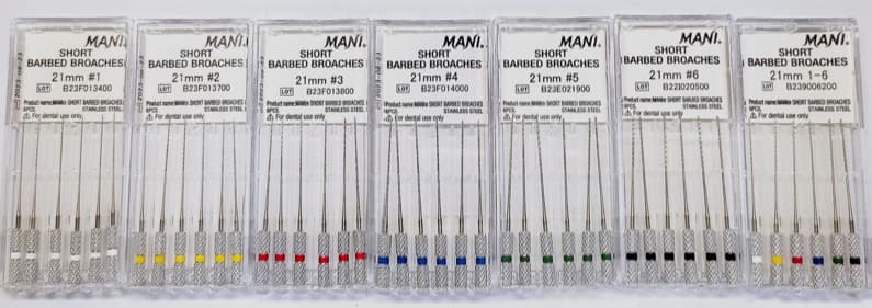 Trâm gai lấy tuỷ răng Short Barbed Broaches | Mani Nhật Bản