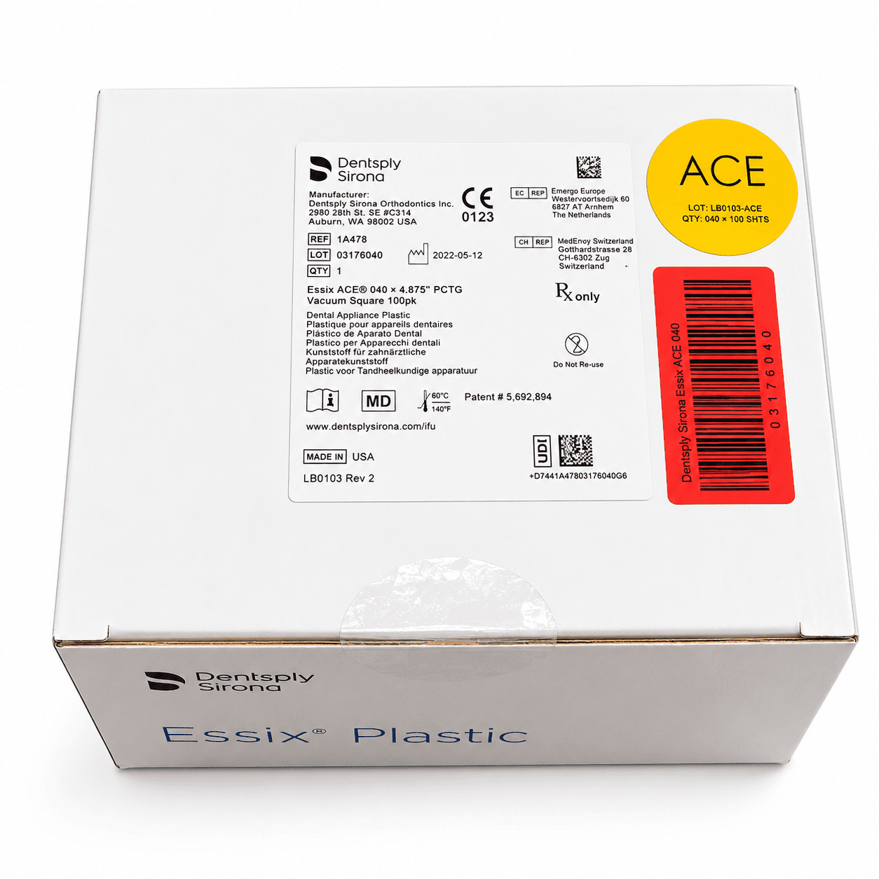 Nhựa ép máng cứng làm khay duy trì chỉnh nha Essix Plastic Dentsply Sirona