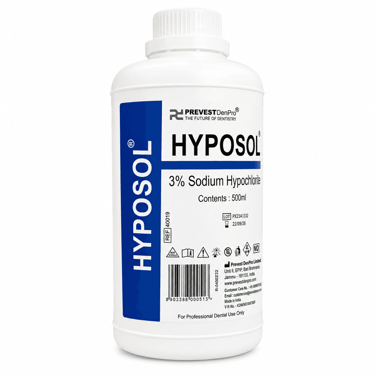 Nước bơm rửa ống tuỷ Hyposol 3% Sodium Hypochlorite - Prevest