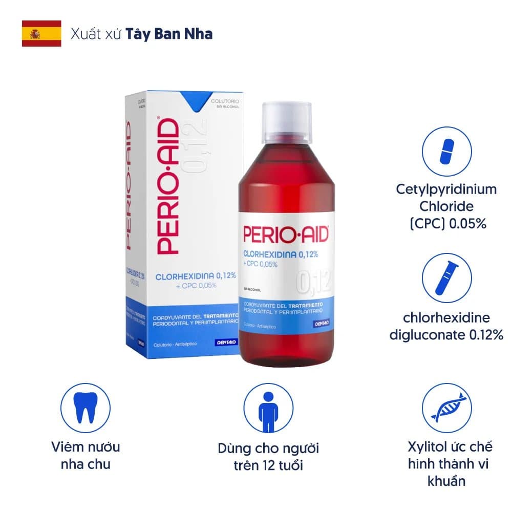 Nước súc miệng Perio-Aid Intensive 0.12% Chlohexidine - Dentaid