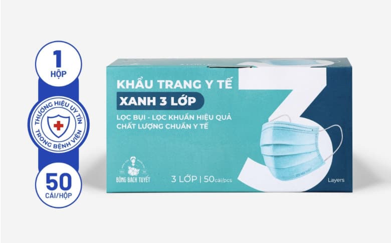 Khẩu Trang Y Tế 3 Lớp | Bông Bạch Tuyết Việt Nam