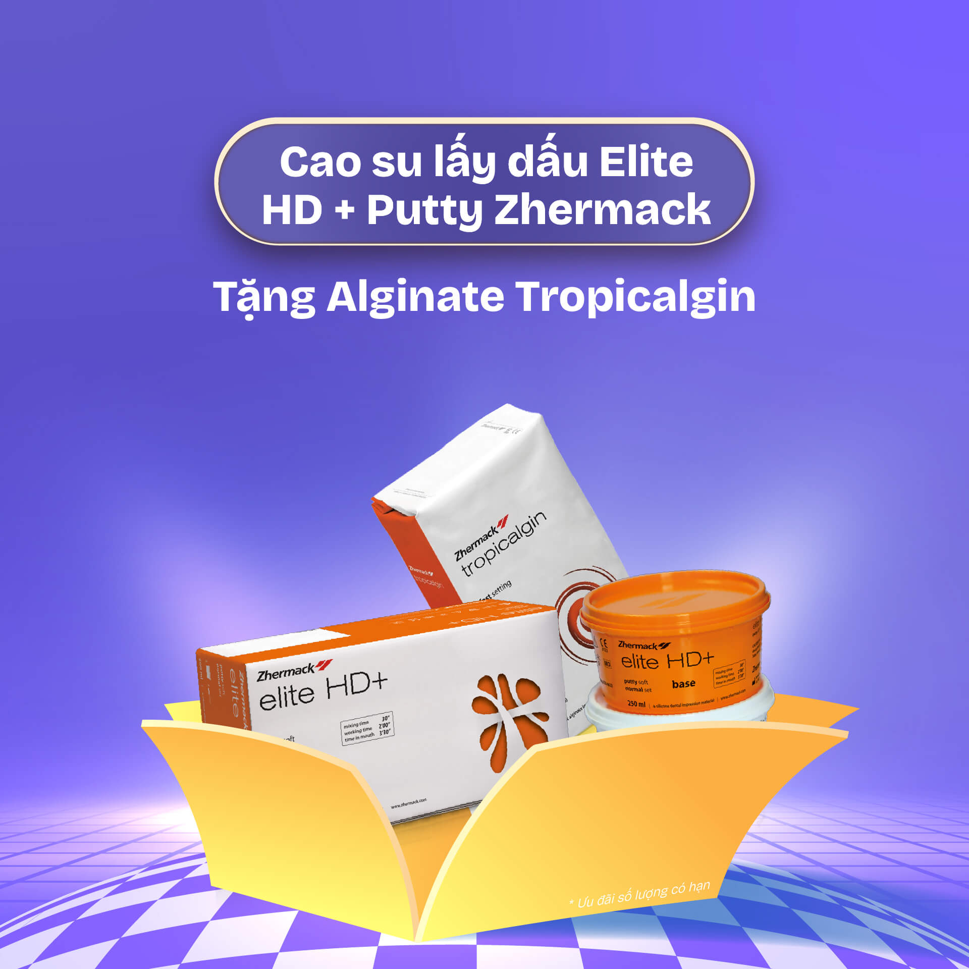 Cao su Elite HD+ Putty Zhermack - Mua 1 tặng 1 túi alginate Tropicalgin